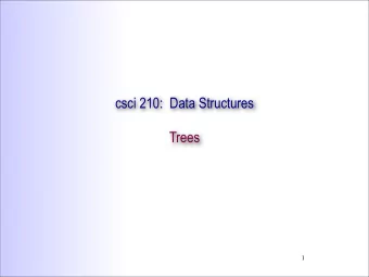 csci 210:  Data Structures  Trees  1  Summary    Topics    general trees, definitions and