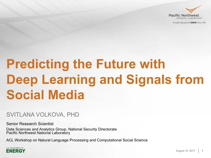 predicting the future with deep learning and signals from