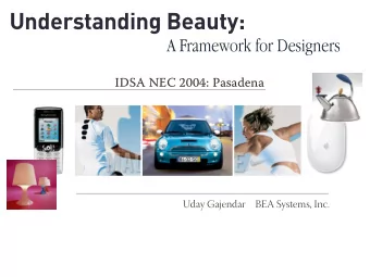 Understanding Beauty:  A Framework for Designers  IDSA NEC 2004: Pasadena  Uday Gajendar  BEA