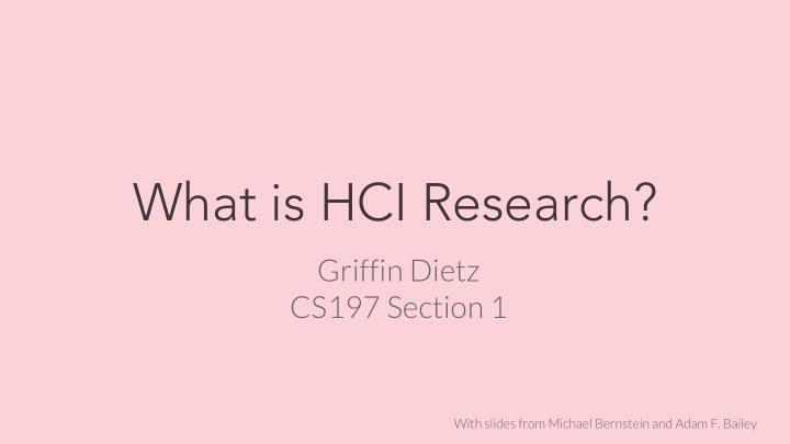 what is hci research