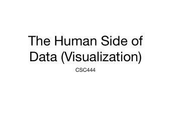 The Human Side of  Data (Visualization)  CSC444  Announcements  TCEs! Please fill them out