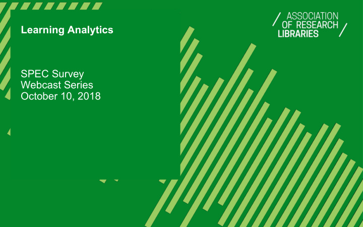 learning analytics spec survey webcast series october 10