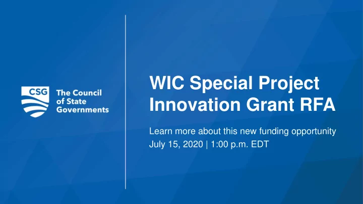 innovation grant rfa