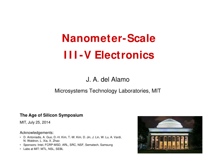 nanometer scale i i i v electronics