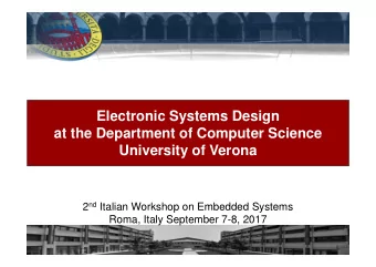 Electronic Systems Design  at the Department of Computer Science  at the Department of Computer