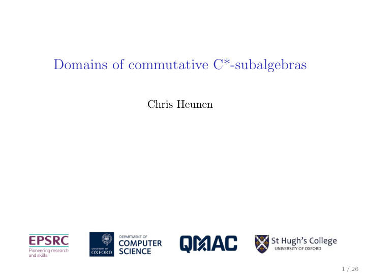 domains of commutative c subalgebras
