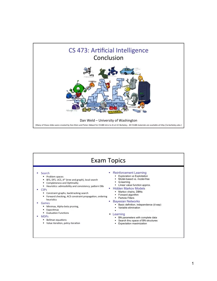 cs 473 ar ficial intelligence