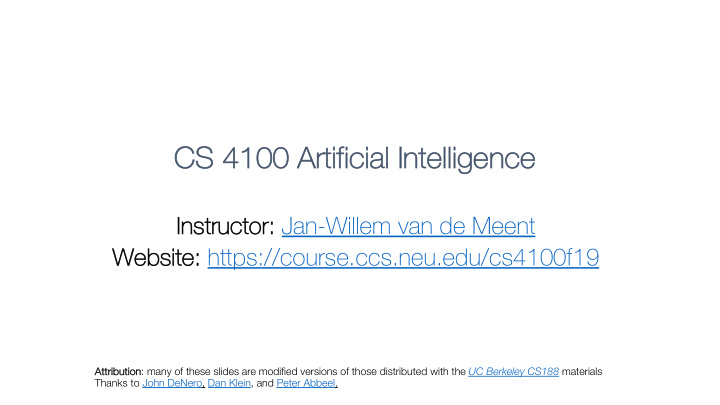 cs 4100 artificial al intelligence