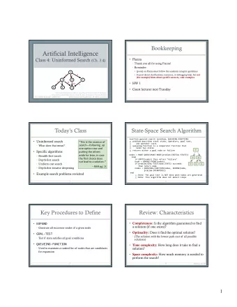 Pre-Reading Quiz  Pre-Reading Quiz  How does depth-first search instantiate these search
