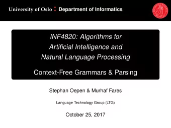 Overview  Last Time  Sequence Labeling  Dynamic programming  Viterbi algorithm  Forward