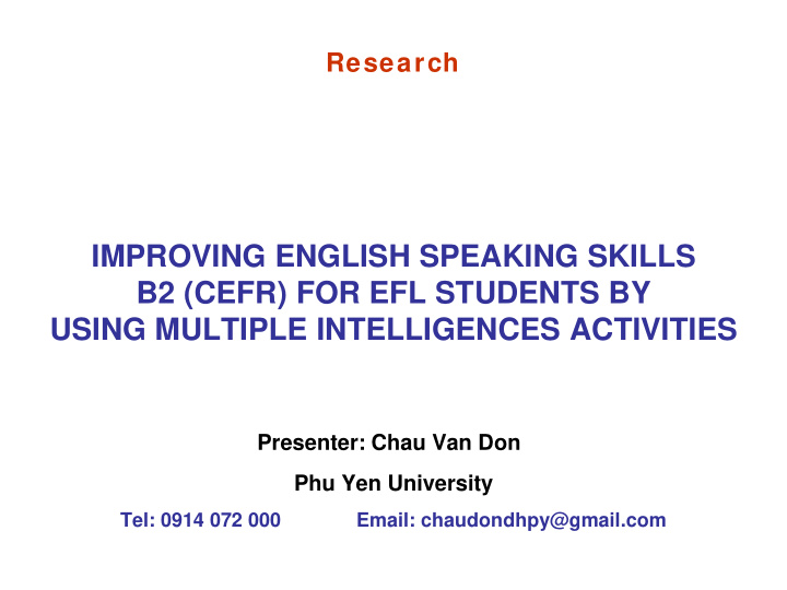 improving english speaking skills b2 cefr for efl