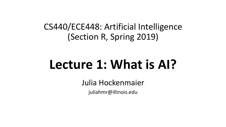 lecture 1 what is ai