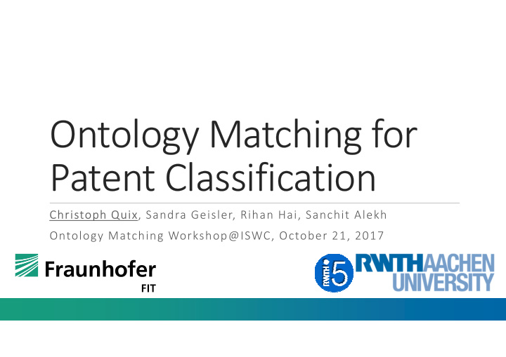 ontology matching for patent classification