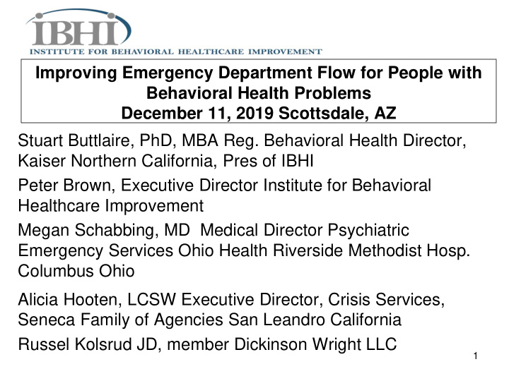 improving emergency department flow for people with