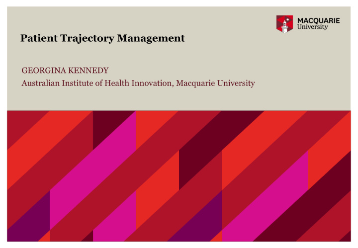 patient trajectory management