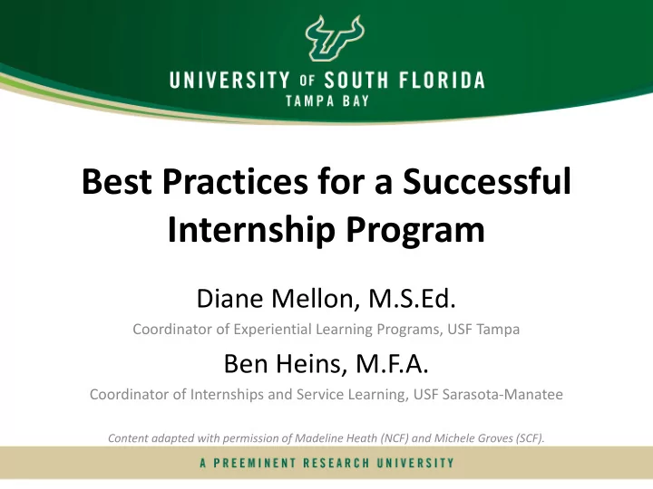 best practices for a successful internship program