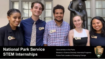 National Park Service  Geoscientists-in-the-Parks  Mosaics in Science Diversity Internship Programs