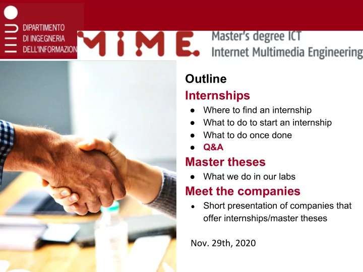 outline internships