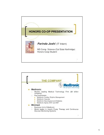HONORS CO-OP PRESENTATION - Parinda Joshi (IT Intern) - MS Comp. Science (Cal State Northridge) -