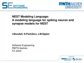 NEST Modeling Language:  A modeling language for spiking neuron and  synapse models for NEST