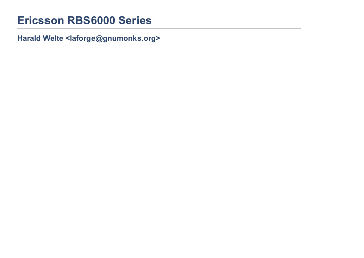 ericsson rbs6000 series