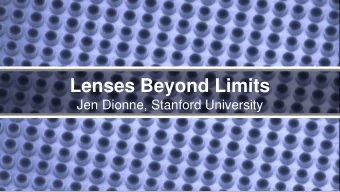 Lenses Beyond Limits  Jen Dionne, Stanford University  Event Horizon Telescope, 2019  Earthrise,