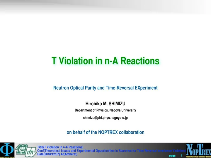 t violation in n a reactions