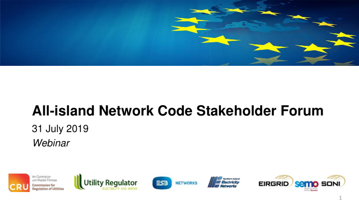 all island network code stakeholder forum