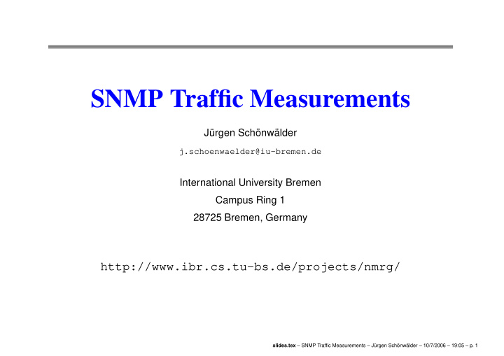 snmp traffic measurements