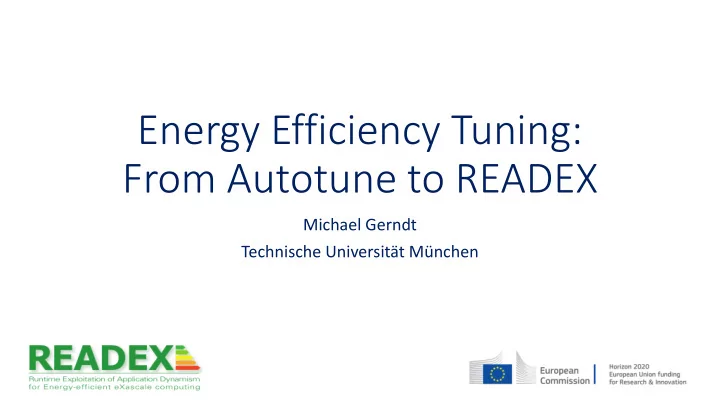 from autotune to readex