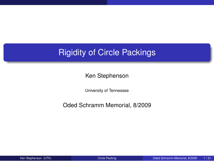 rigidity of circle packings