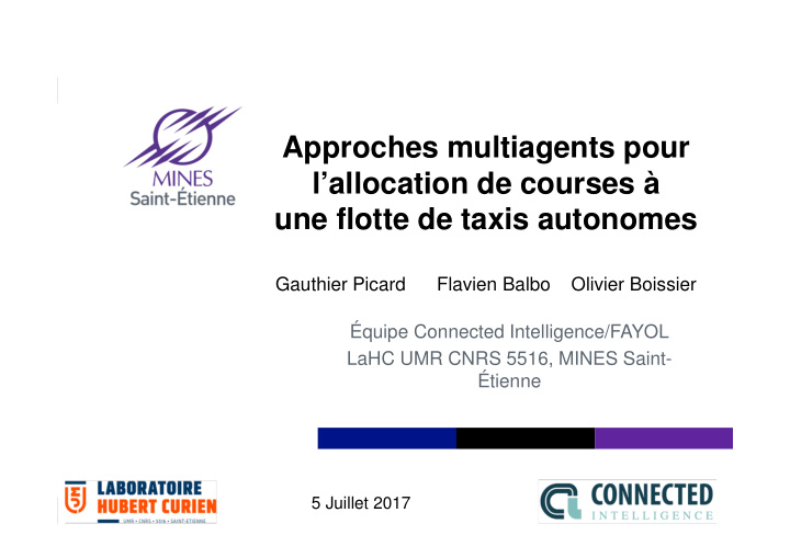 approches multiagents pour l allocation de courses une