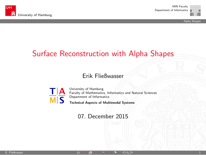 surface reconstruction with alpha shapes