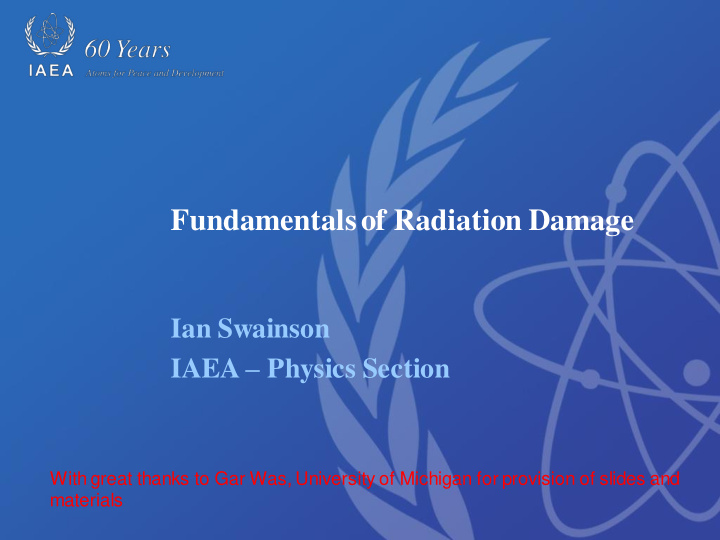 fundamentals of radiation damage