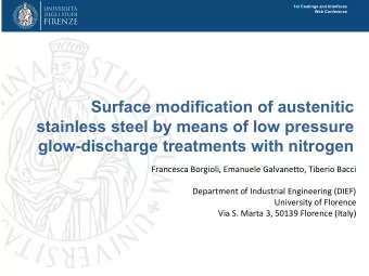 Surface modification of austenitic  stainless steel by means of low pressure  glow-discharge