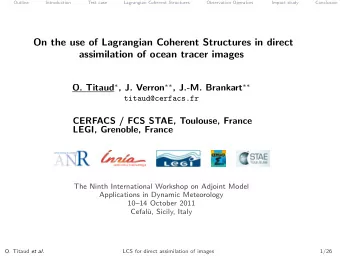 On the use of Lagrangian Coherent Structures in direct  assimilation of ocean tracer images O.