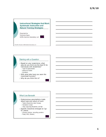 2/9/10 Instructional Strategies that Work:  Systematic Instruction and Natural Training Strategies