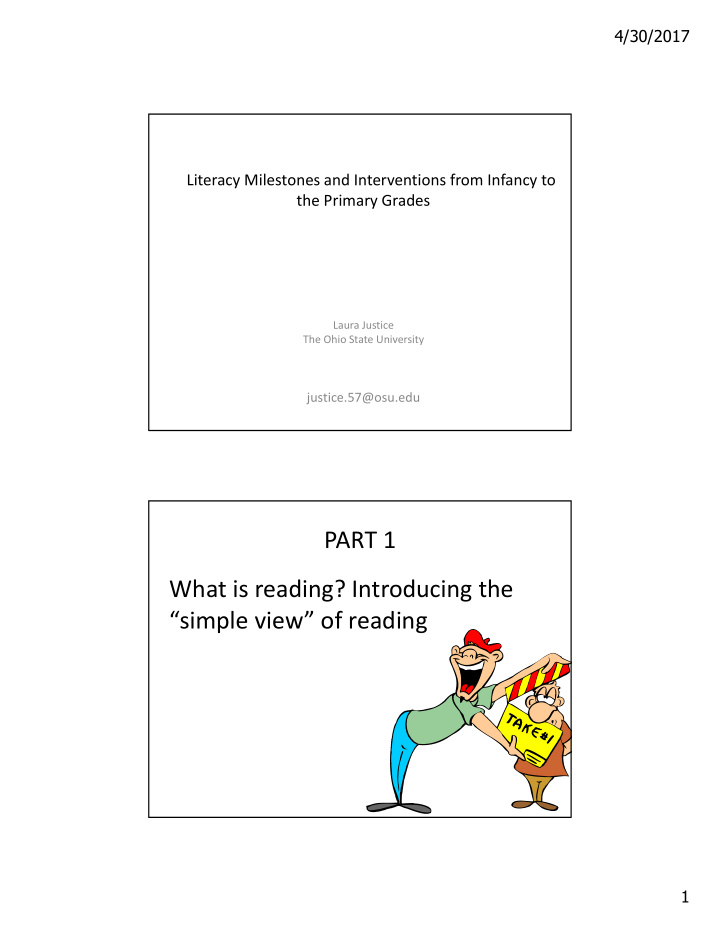 part 1 what is reading introducing the simple view of