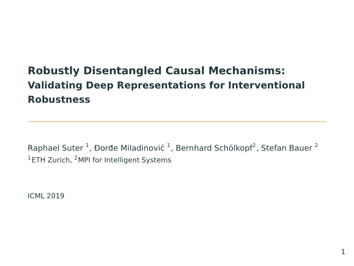 robustly disentangled causal mechanisms