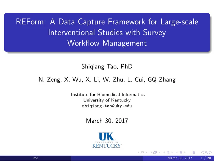 reform a data capture framework for large scale