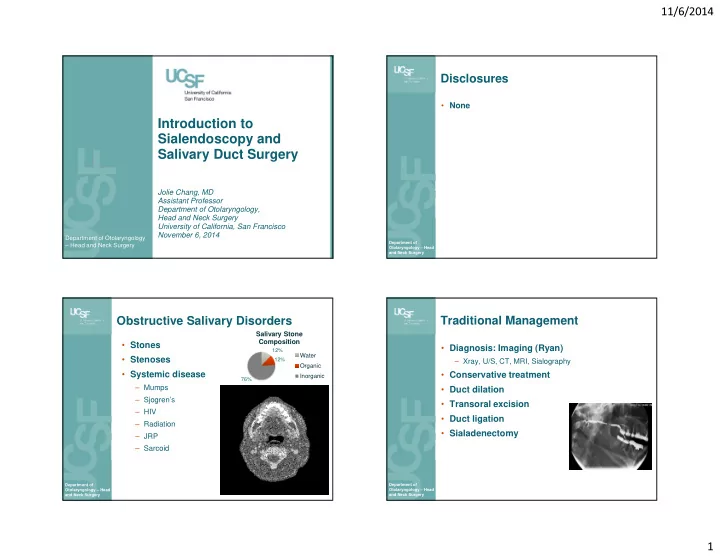 introduction to sialendoscopy and salivary duct surgery