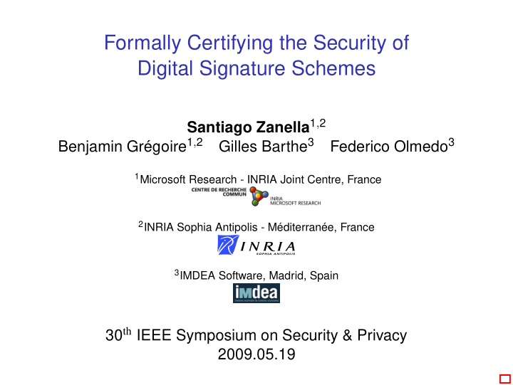 formally certifying the security of digital signature