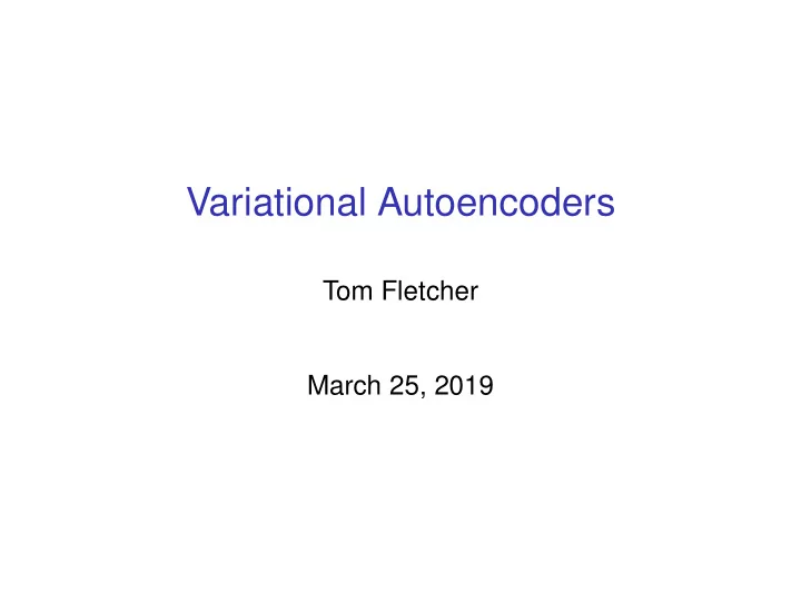 variational autoencoders