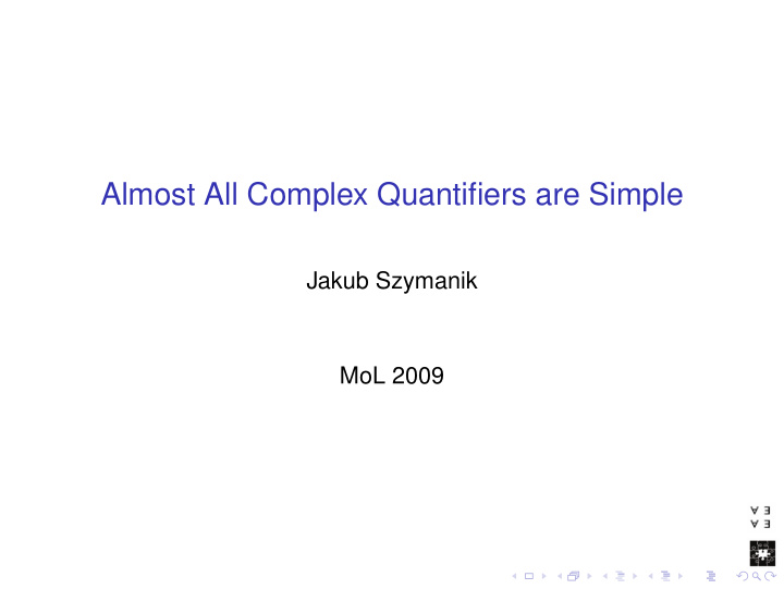 almost all complex quantifiers are simple