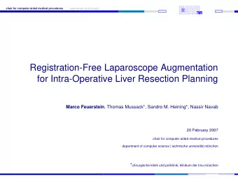 Registration-Free Laparoscope Augmentation  for Intra-Operative Liver Resection Planning Marco