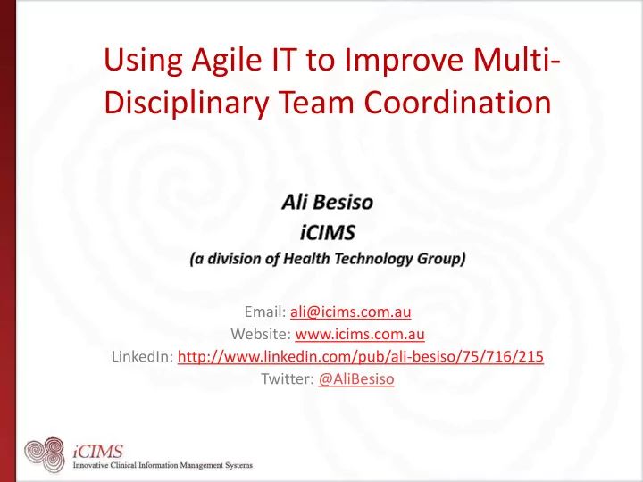 using agile it to improve multi disciplinary team