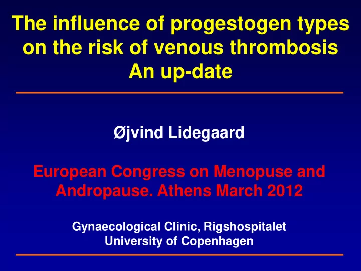 the influence of progestogen types