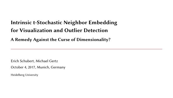 intrinsic t stochastic neighbor embedding for