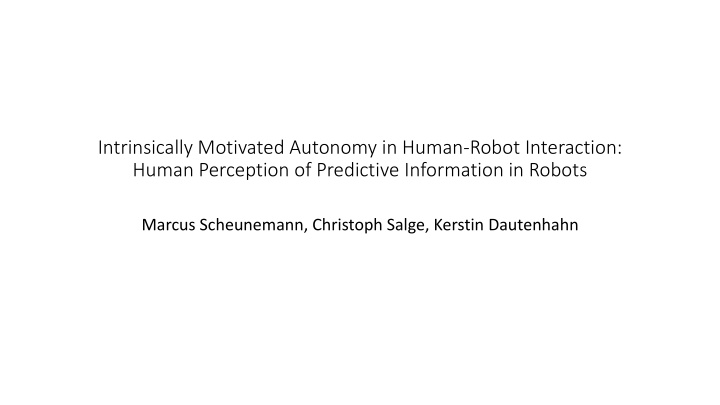 intrinsically motivated autonomy in human robot