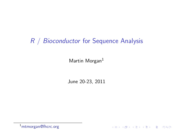 r bioconductor for sequence analysis